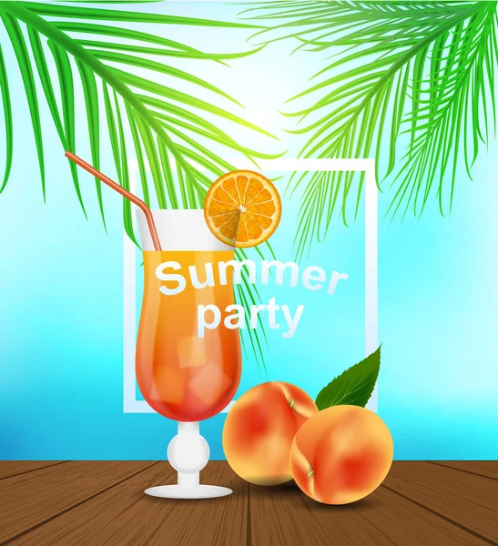 Cocktail κόμμα Πρόσκληση Card — Διανυσματικό Αρχείο