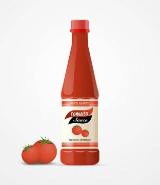 Domates sosu şişe ve domates