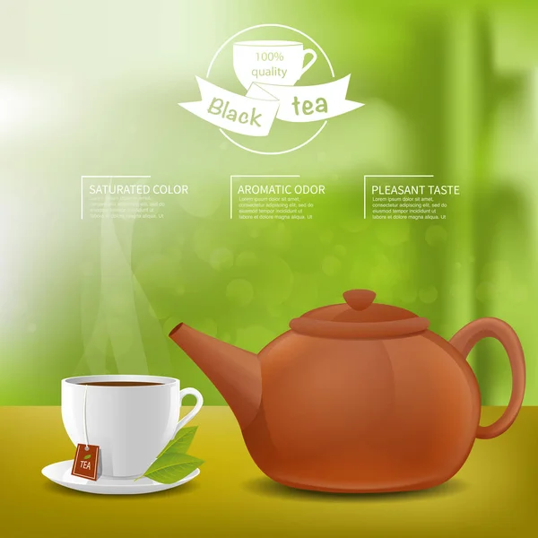  Tea  advertising  flyer poster or banner template Green 