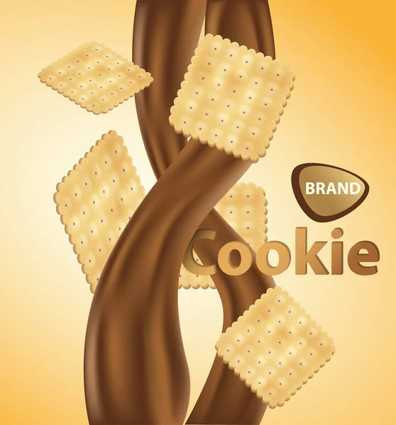 Cookie modello di poster pubblicitario — Vettoriale Stock