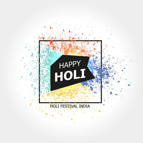 Vector Banner Coloreado Pintura Aerosol Holi Festival Plantilla Fondo Indio Vectores de stock libres de derechos