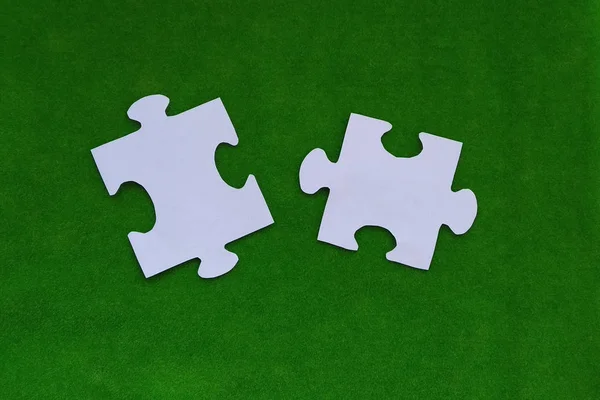 Puzzles Made White Paper Green Background — 스톡 사진