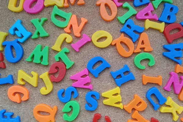Цветные Буквы Английского Алфавита Расположены Хаотичном Порядке Фоне Движения Образование — стоковое фото