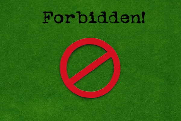 Forbidden Sign Green Background — 스톡 사진