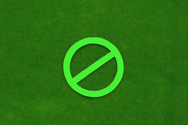 Cartello Che Proibisce Verde Sfondo Verde Attenzione Restrizione — Foto Stock