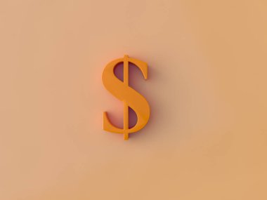 Turuncu dolar işareti, ortalanmış.