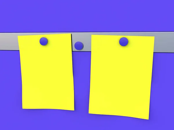 Anslagstavla, blå och gul — Stockfoto