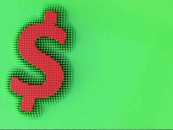Знак доллара на зеленом фоне, иллюстрация — стоковое фото