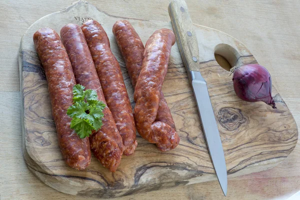 Merguez Spicy Morrocan Sausages Made Ground Lamb — Stock Photo, Image