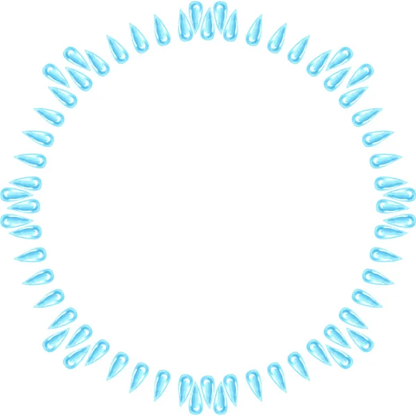 Beyaz arkaplan üzerinde resim çerçevesi yuvarlak damla suluboya 