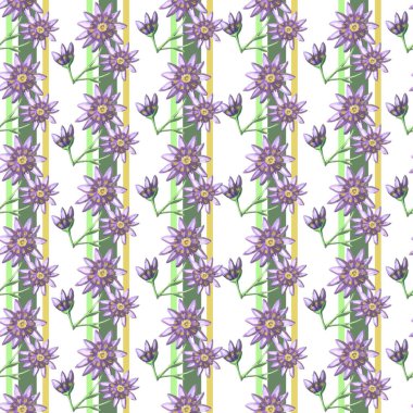 Kusursuz desenli leylak çiçekleri suluboya beyaz arkaplan duvar kağıdı çizgileri illüstrasyonu