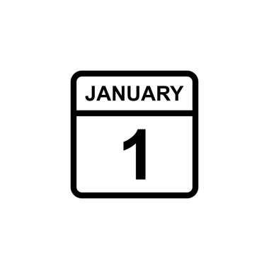 Takvim - 1 Ocak ikon illüstrasyonu izole vektör işareti sembolü