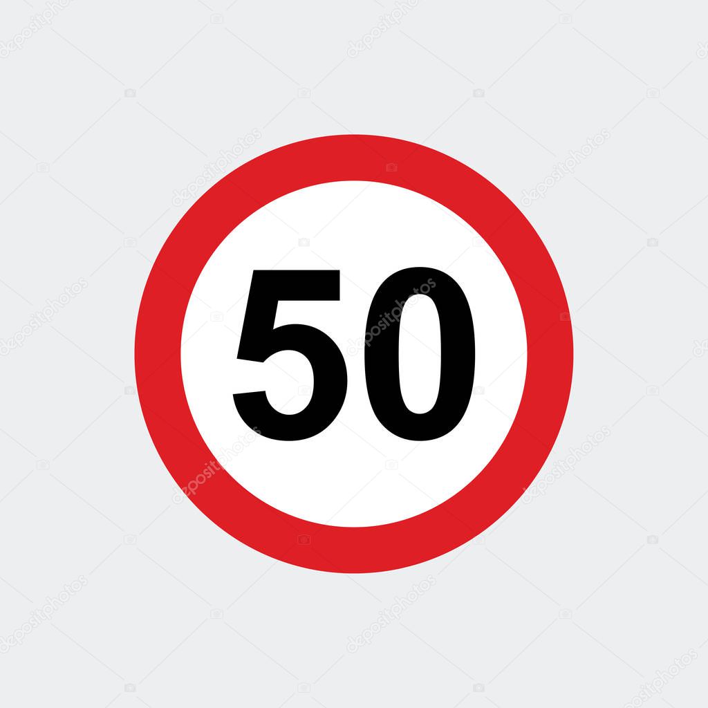 Traffic sign speed limit 50