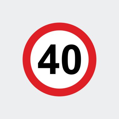 Traffic sign speed limit 40 clipart