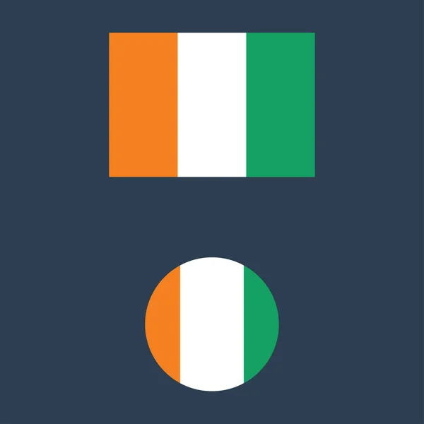 Illustration vectorielle du symbole du drapeau de la Côte d'Ivoire — Image vectorielle