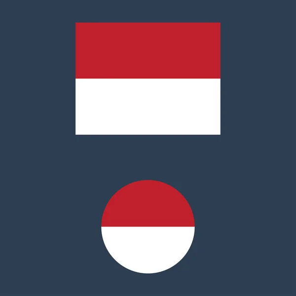 Ilustrasi vektor dari simbol tanda bendera Indonesia - Stok Vektor