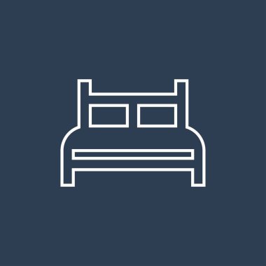 Yatak ana hatları simgesi izole edilmiş vektör işareti sembolü