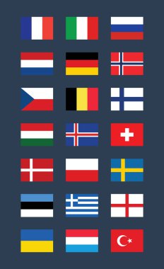 Avrupa ülkelerinin bayrakları kümesi