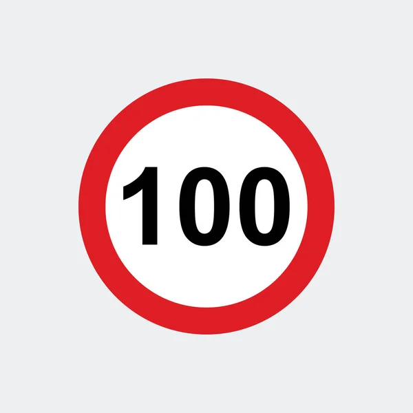 Límite de velocidad de señal de tráfico 100 — Vector de stock