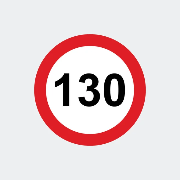 交通標識速度制限130 — ストックベクタ