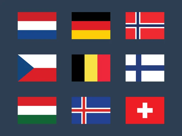 Europe countries vector flags — Stock Vector