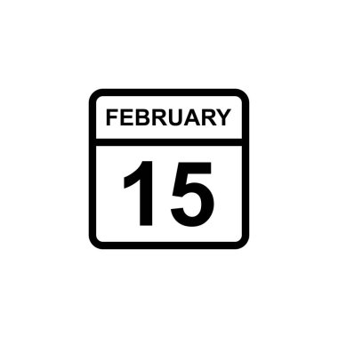 Takvim - 15 Şubat ikon illüstrasyonu izole vektör işareti