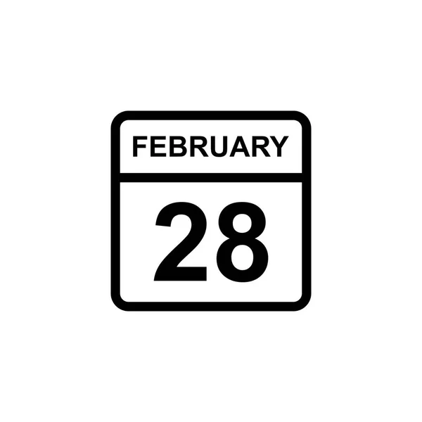 Calendário - 28 de fevereiro ícone ilustração isolado símbolo sinal vetor — Vetor de Stock
