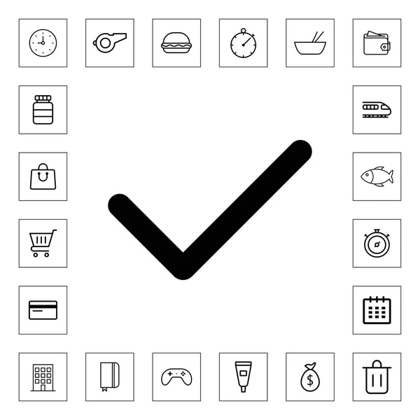 Controleer Pictogram Voor Web Mobiel — Stockvector