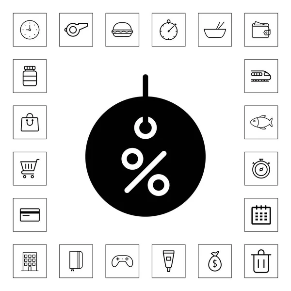 Korting Prijskaartje Pictogram Voor Web Mobiel — Stockvector