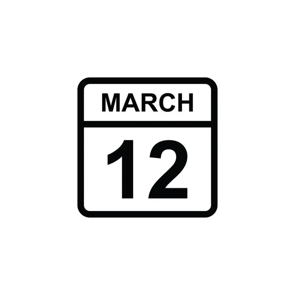 Calendario Marzo Icona Illustrazione Isolato Segno Vettoriale Simbolo — Vettoriale Stock