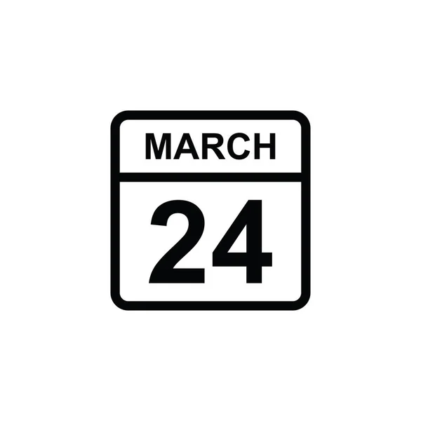 Calendário Março Ícone Ilustração Isolado Símbolo Sinal Vetor — Vetor de Stock