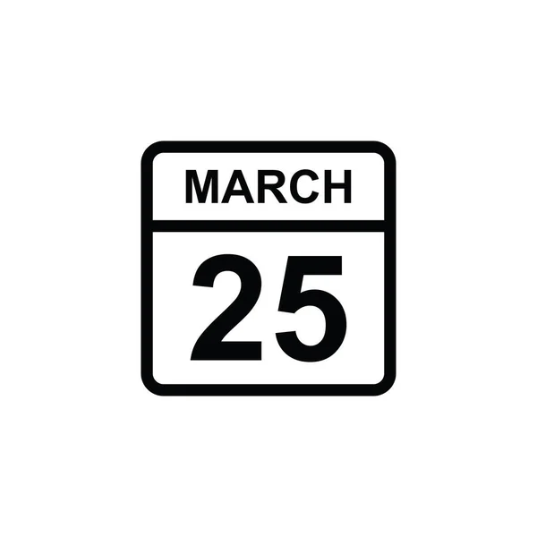 Calendario Marzo Icona Illustrazione Isolato Segno Vettoriale Simbolo — Vettoriale Stock