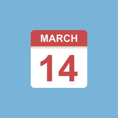 Takvim - 14 Mart ikon illüstrasyonu izole vektör işareti sembolü
