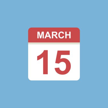Takvim - 15 Mart ikon illüstrasyonu izole vektör işareti sembolü