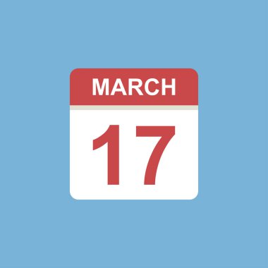 Takvim - 17 Mart ikon illüstrasyonu izole vektör işareti sembolü