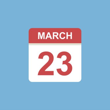Takvim - 23 Mart ikon illüstrasyonu izole vektör işareti sembolü
