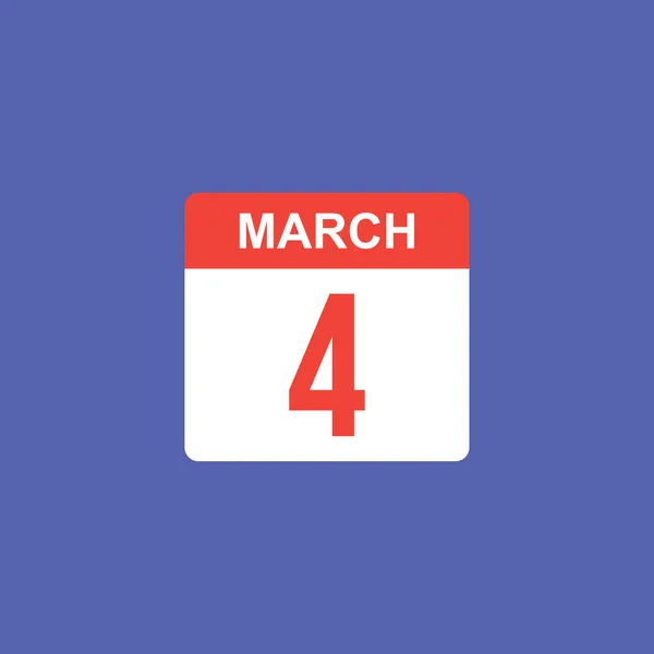 Takvim - 4 Mart ikon resimleme izole vektör işareti sembolü