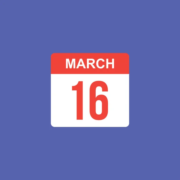 Takvim - 16 Mart ikon resimleme izole vektör işareti sembolü