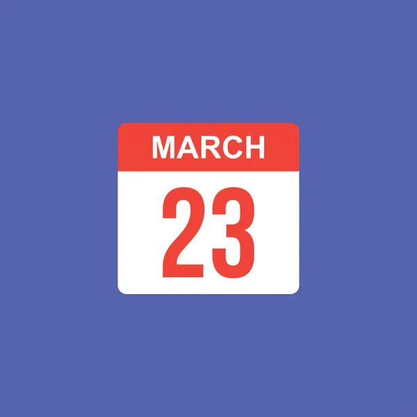 Takvim - 23 Mart ikon illüstrasyonu izole vektör işareti sembolü