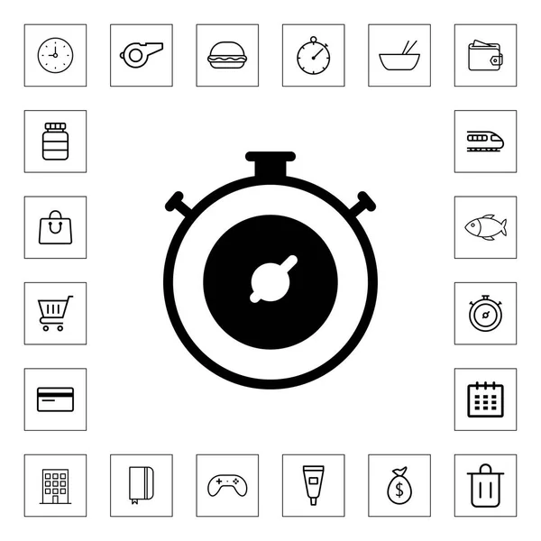 ウェブとモバイルのためのクロノメーターアウトラインアイコン — ストックベクタ