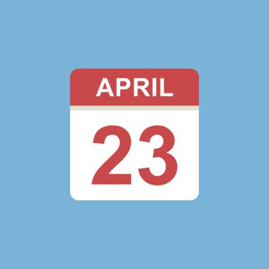 Takvim - 23 Nisan ikon illüstrasyonu izole vektör işareti