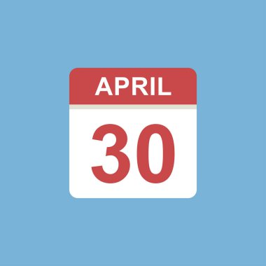 Takvim - 30 Nisan ikon illüstrasyonu izole vektör işareti sembolü