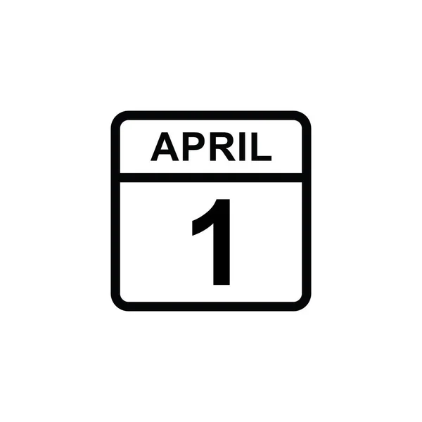 Calendario Aprile Icona Illustrazione Isolato Segno Vettoriale Simbolo — Vettoriale Stock
