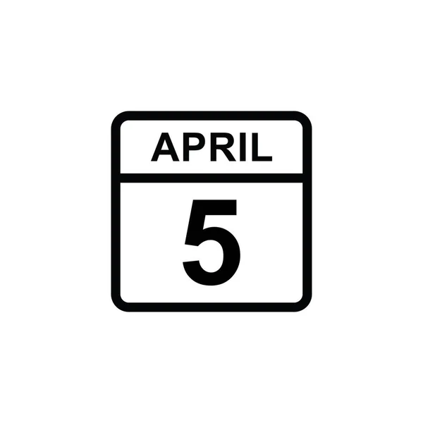 Calendario Abril Icono Ilustración Símbolo Signo Vectorial Aislado — Archivo Imágenes Vectoriales