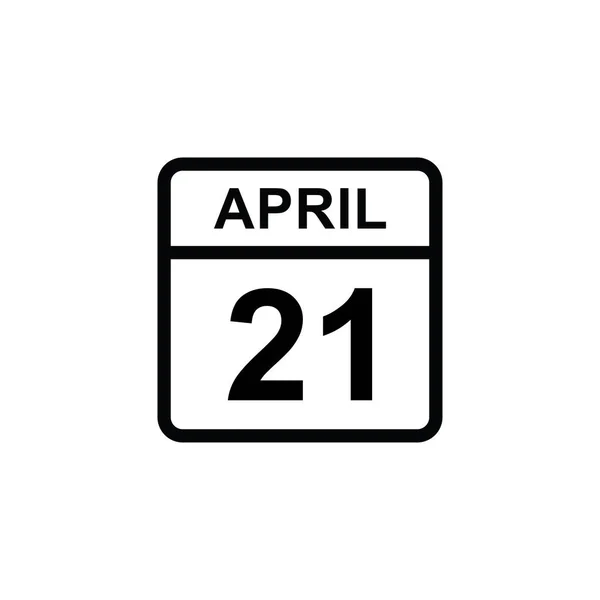 Calendario Aprile Icona Illustrazione Isolato Segno Vettoriale Simbolo — Vettoriale Stock