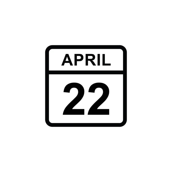 Kalender April Icon Illustration Isoliert Vektor Zeichen Symbol — Stockvektor