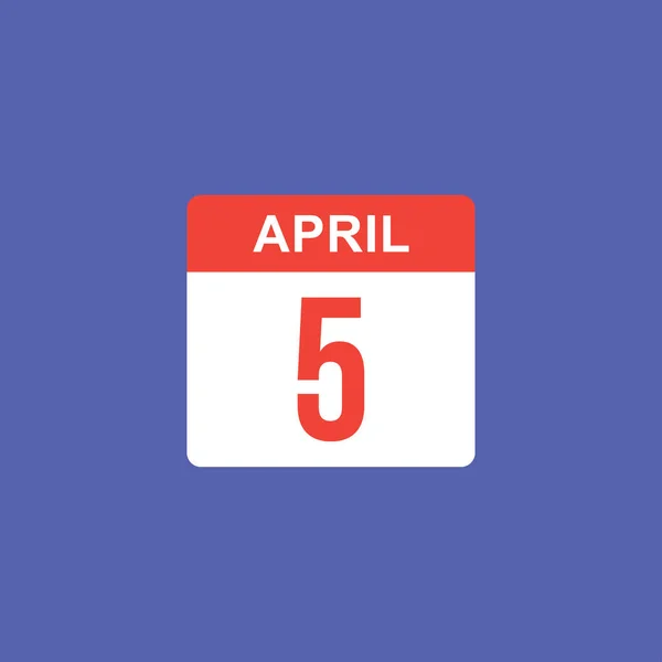 Kalender Ilustrasi Ikon April Simbol Tanda Vektor Terisolasi - Stok Vektor