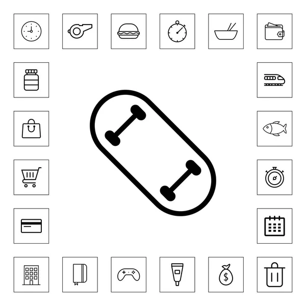 Иконка Контура Скейтборда Веб Мобильных Телефонов — стоковый вектор