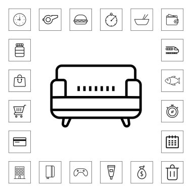 Web ve mobil için kanepe ana hatları simgesi