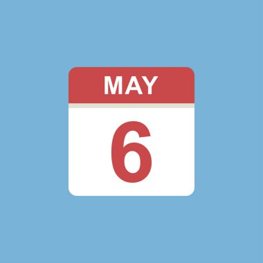 Takvim - 6 Mayıs illüstrasyon izole vektör işareti sembolü